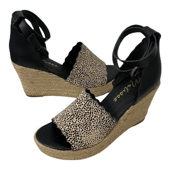 Matisse Verona Cheetah Espadrille Wedges Heel Sandals, Size 10 - Picture 4 of 10